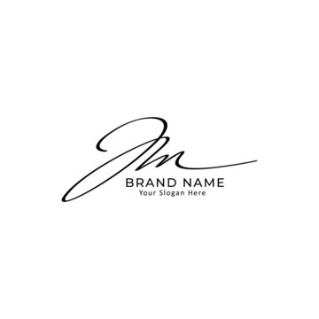 jm initial letter signature logo or handwritten logo monogram