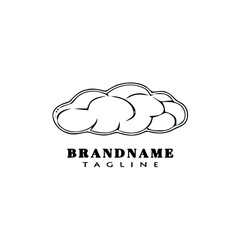 unique bread cartoon logo icon creative template black isolated cute illustration