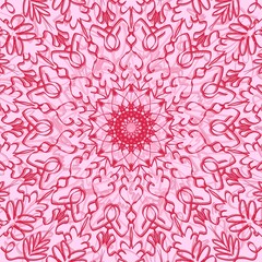 Floral valentines day heart love romance pattern kaleidoscope with pink lines and shapes wrapping paper packaging cosmetics and make up company