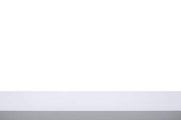 Empty marble table, isolated on white background.