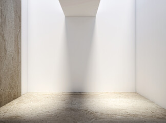 Illustration 3D rendering large luxury modern bright interiors Living room mockup computer digitally generated image