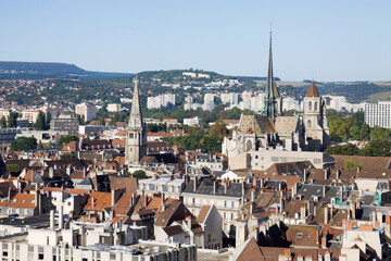 Aerial view of Dijon city in France