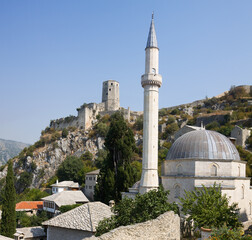Pocitelj cityscape with the mosque and citadel