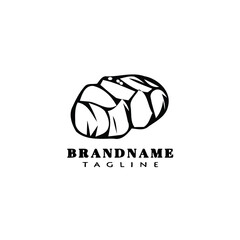 bread cartoon logo icon design template black cute vector illustration