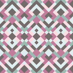 Mosaic seamless texture. Abstract pattern. Vector geometric background of triangles in rose, violet and green colors