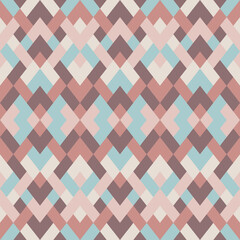 Mosaic seamless texture. Abstract pattern. Vector geometric background of triangles in blue and rose colors