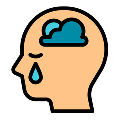 depression filled outline icon