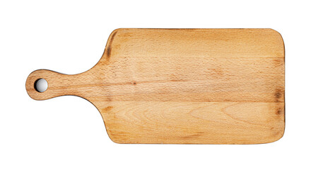 Wooden cutting board on a white background