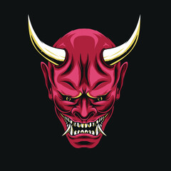 oni mask vector illustration ,japanese mask