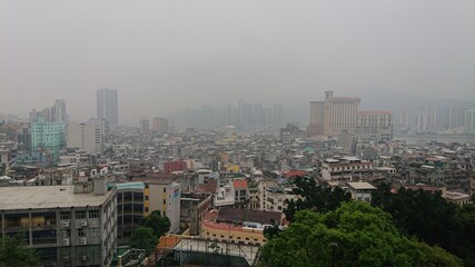 Fototapeta na wymiar Misty Macau skyline