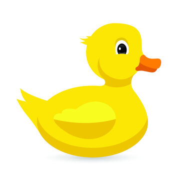 cute yellow duck, vector illustration 
