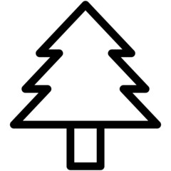 シンプルなもみの木のアイコン（線画）