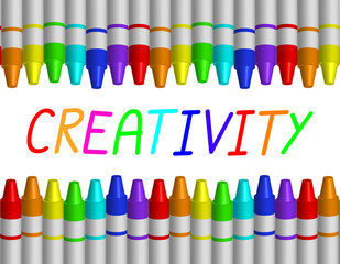 Fototapeta premium colorful pens or crayons, creativity concept, vector illustration 