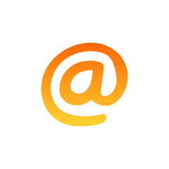 at sign icon. Email adress sign icon in gradient color style