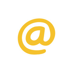 at sign icon. Email adress sign icon in color icon, isolated on white background 