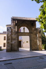 Fototapeta na wymiar Gothic portal of the old Hospital of the Public Library of Valencia