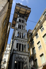 Fototapeta na wymiar Portugal Lisbon - Santa Justa Lift - Carmo Lift - elevator in historic center