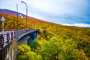 青森県　城ヶ倉大橋の紅葉