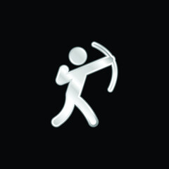 Archery silver plated metallic icon