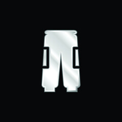 Bag Pants silver plated metallic icon