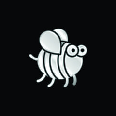 Bee silver plated metallic icon