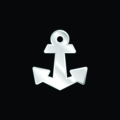 Anchor silver plated metallic icon