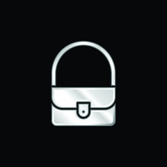 Bag silver plated metallic icon
