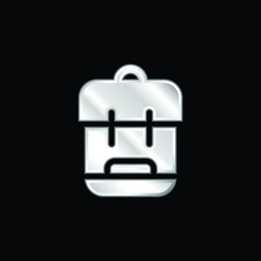 Backpack silver plated metallic icon