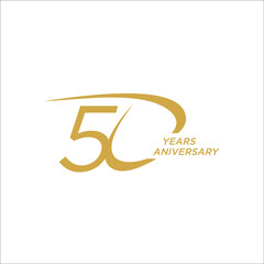 50 years anniversary. Anniversary template design concept with golden number , design for event, invitation card, greeting card, banner, poster, flyer, book cover and print. Vector Eps10