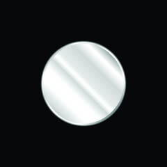 Black Circle silver plated metallic icon