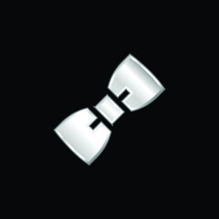 Bow Tie silver plated metallic icon