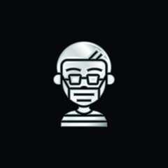 Boy silver plated metallic icon