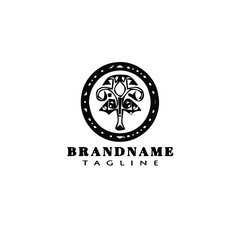 tree with roots logo cartoon icon design template creative isolated vector illustration