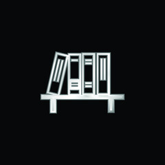 Books silver plated metallic icon