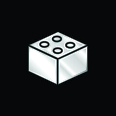 Brick silver plated metallic icon