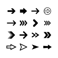 Arrow icons set. Collection of vector arrows. Simple vectors.