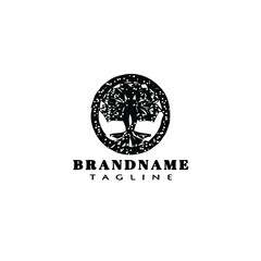 Fototapeta premium tree with roots logo simple icon design template black isolated vector illustration
