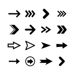 Arrow icons set. Collection of vector arrows. Simple vectors.