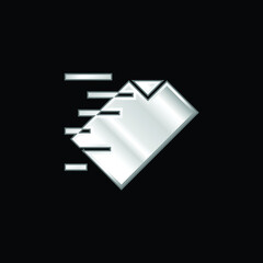 Archive silver plated metallic icon