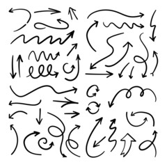 Arrow doodle collection. Hand drawn arrows.