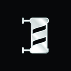 Barber silver plated metallic icon
