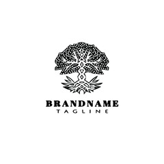simple tree with roots logo cartoon icon design template black isolated vector illustration