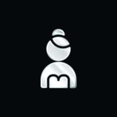 Ballerina silver plated metallic icon