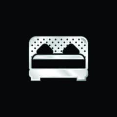 Bed silver plated metallic icon