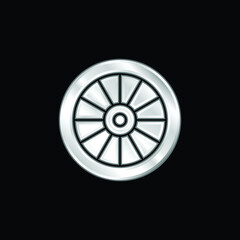 Alloy Wheel silver plated metallic icon