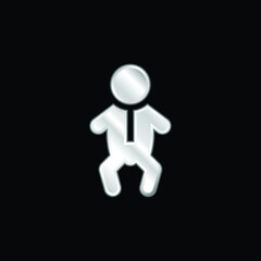 Baby silver plated metallic icon