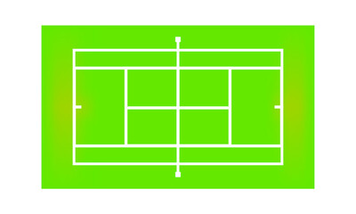 tennis field, green color, vector illustration 