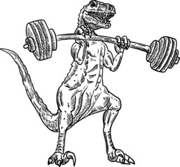 sport dinosaur illustration isolated on backgroud