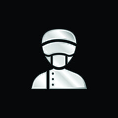 Assistant silver plated metallic icon