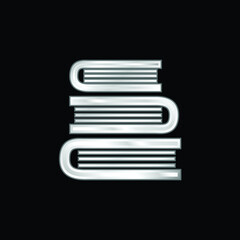 Books Stack From Top View silver plated metallic icon